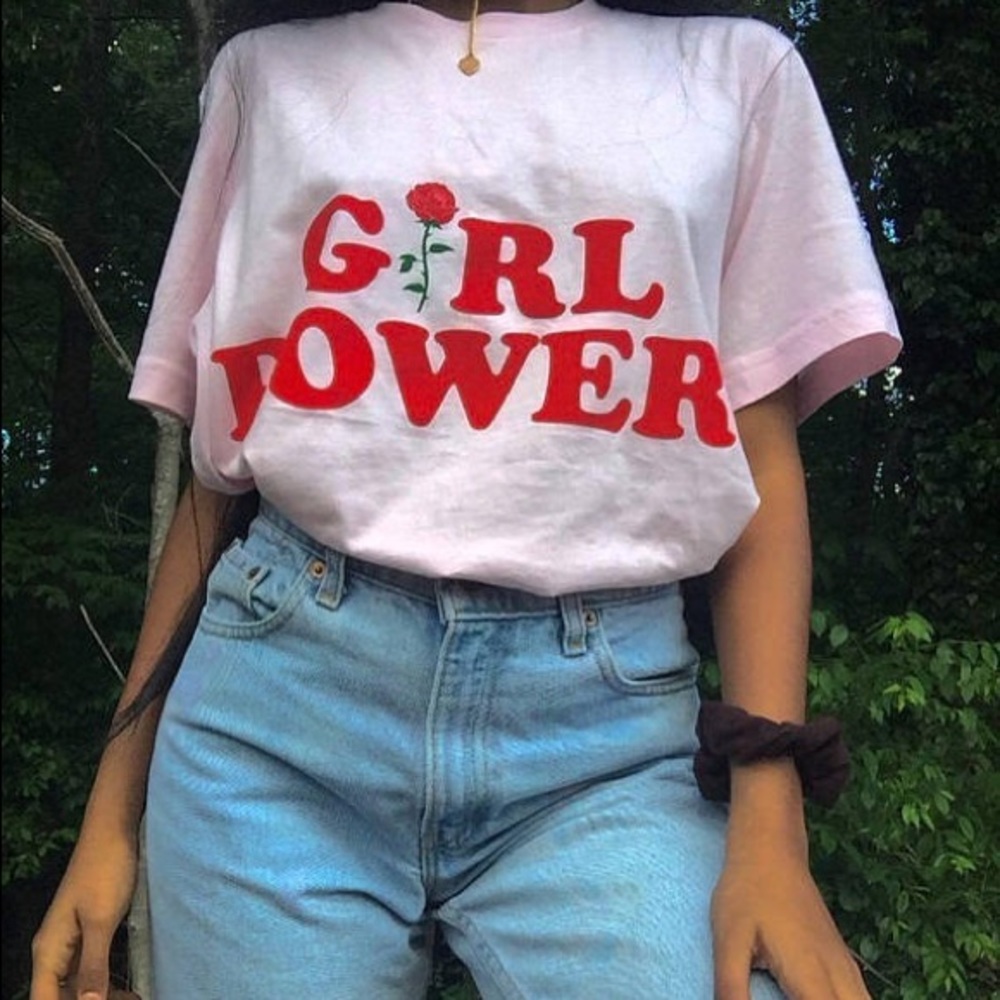 Girl Power Distressed Tee